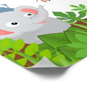 Poster du Baby shower Animaux de la Jungle Funny (Coin)