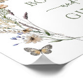 Poster du Baby shower Cadeaux aux papillons verts (Coin)