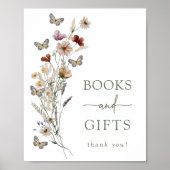 Poster du Baby shower Cadeaux aux papillons verts (Devant)