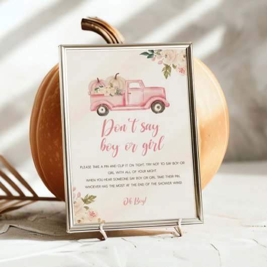 Poster du Baby shower Citrouille d'automne