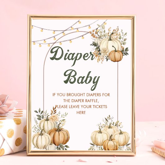 Poster du Baby shower Citrouille de Boho Fall