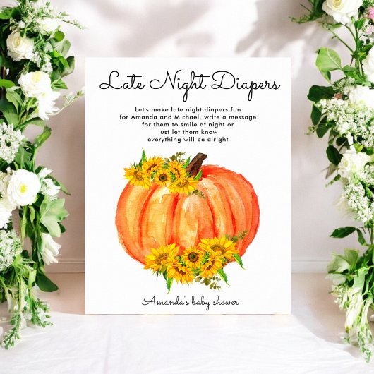 Poster du Baby shower citrouille Late Night Diaper