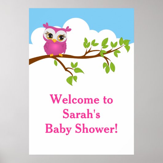 Poster du Baby shower de Baby shower de chouette (Devant)