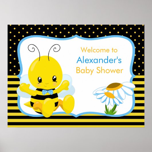 Poster du Baby shower de bébé doux Bee Boy (Devant)