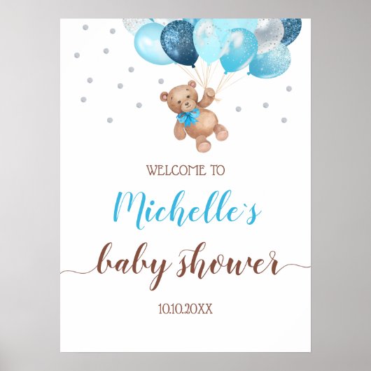 Poster du Baby shower de bienvenue de Teddy Bear B (Devant)