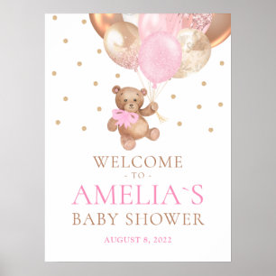 Poster du Baby shower de bienvenue de Teddy Bear B