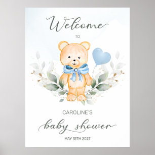 Poster du Baby shower de bienvenue de Teddy Bear B