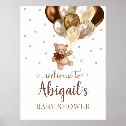 Poster du Baby shower de bienvenue de Teddy Bear B (Devant)