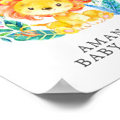 Poster du Baby shower de bienvenue du lion de la j (Coin)