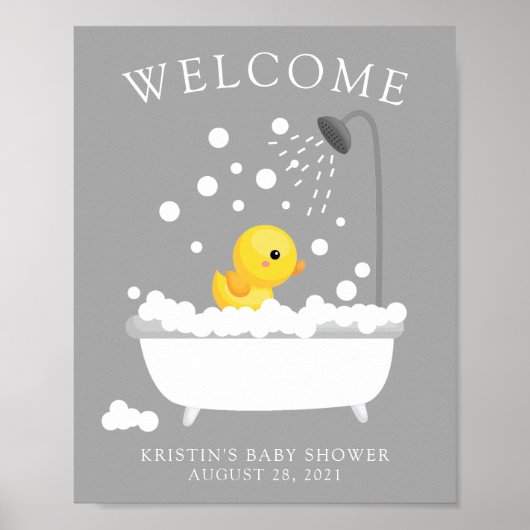 Poster du Baby shower de bienvenue en caoutchouc (Devant)