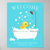 Poster du Baby shower de bienvenue en caoutchouc