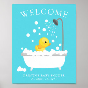 Poster du Baby shower de bienvenue en caoutchouc