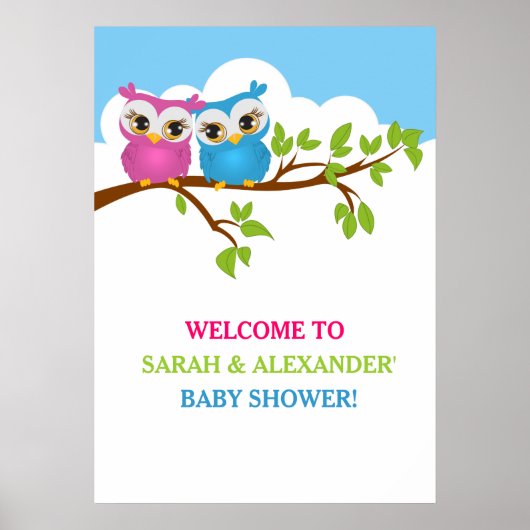 Poster du Baby shower de filles de garçons de Swee (Devant)
