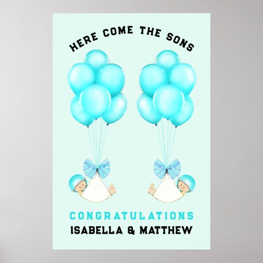 Poster du Baby shower de jumeaux (Devant)