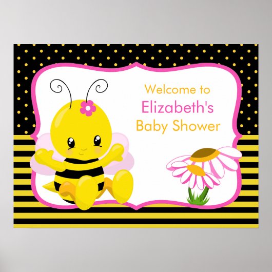 Poster du Baby shower de la fille de l'abeille dou (Devant)