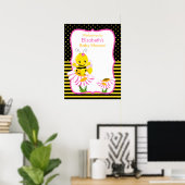 Poster du Baby shower de la fille de l'abeille dou (Bureau à domicile)