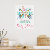Poster du Baby shower de la flèche en plume Boho (Cuisine)