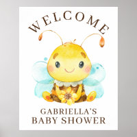 Poster du Baby shower de l'abeille Petit Miel Doux