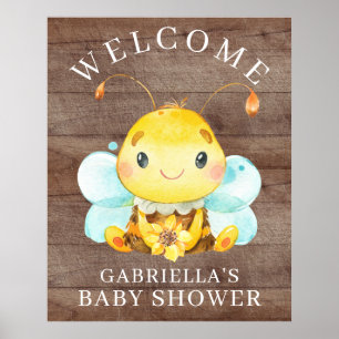 Poster du Baby shower de l'abeille Petit Miel Doux
