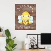 Poster du Baby shower de l'abeille Petit Miel Doux (Bureau à domicile)