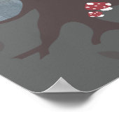 Poster du Baby shower de l'ours boisé de nuit (Coin)