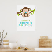 Poster du Baby shower de petit singe mignon (Cuisine)