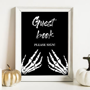 Poster du Baby shower du livre d'or Halloween