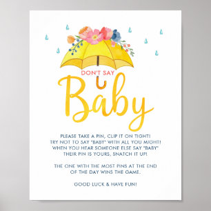 Poster du Baby shower du printemps - "Don’t Say Ba