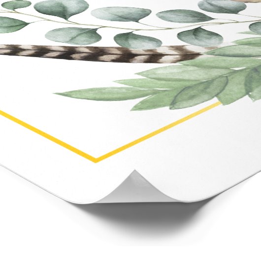 Poster du Baby shower Eléphant Or (Coin)