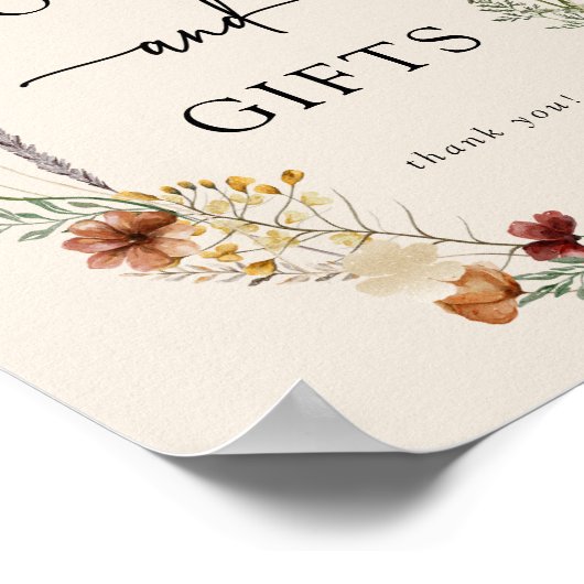 Poster du Baby shower Fleur sauvage Boho (Coin)