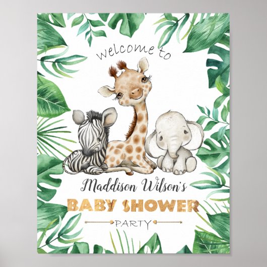 Poster du Baby shower Jungle Safari (Devant)