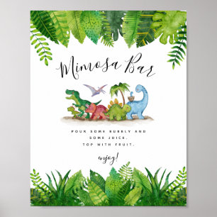 Poster du Baby shower Mimosa Bar Dinosaur