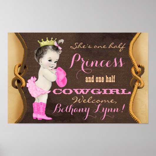 Poster du Baby shower Princess Cowgirl (Devant)