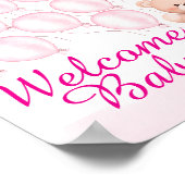 Poster du Baby shower rose Beary (Coin)