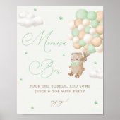 Poster du Baby shower vert Teddy Bear (Devant)