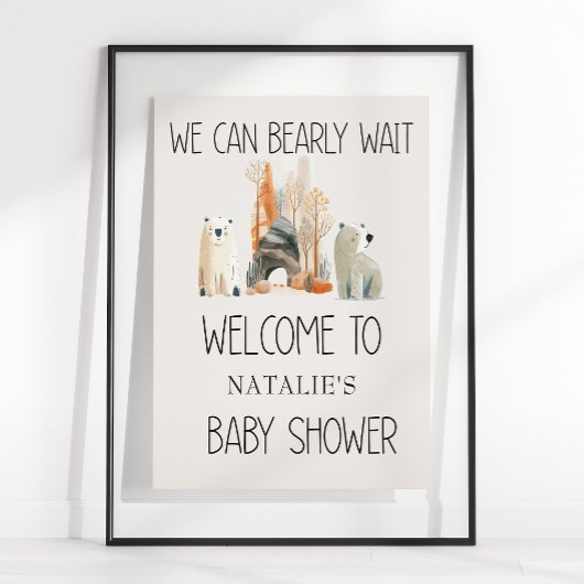Poster du Baby shower Zoo Safari Nursery Animaux