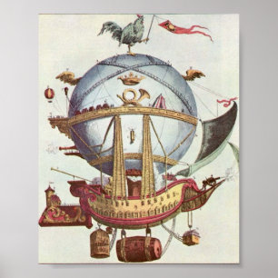 Poster du ballon fou vintage