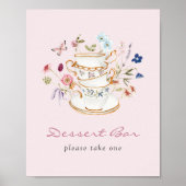 Poster du bar de dessert rose (Devant)