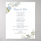 Poster du bar-dessert Floral bleu doux (Devant)