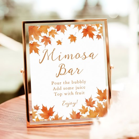 Poster du bar Mimosa Fête des mariées d'automne