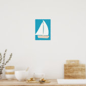 Poster du bateau à voile blanc (Cuisine)