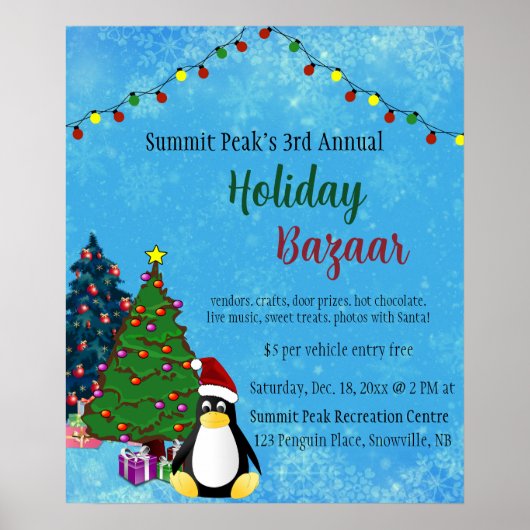 Poster du Bazar de vacances Editable (Devant)