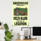 Poster du Blues Delta du Mississippi de Greenwood (Bureau à domicile)