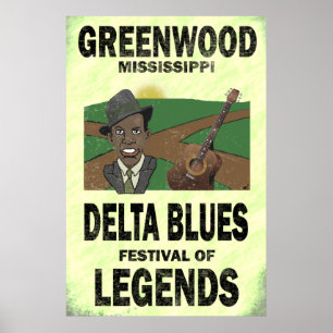 Poster du Blues Delta du Mississippi de Greenwood