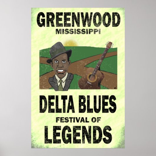 Poster du Blues Delta du Mississippi de Greenwood (Devant)