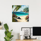 Poster du bord de mer de la plage Tropical Imprime (Bureau à domicile)