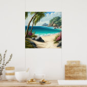 Poster du bord de mer de la plage Tropical Imprime (Cuisine)