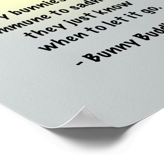 Poster du bouddhisme Bunny "Let It Go" (Coin)