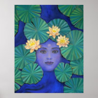Poster du bouddhisme zen Lotus Pond Kuan Yin Boudd