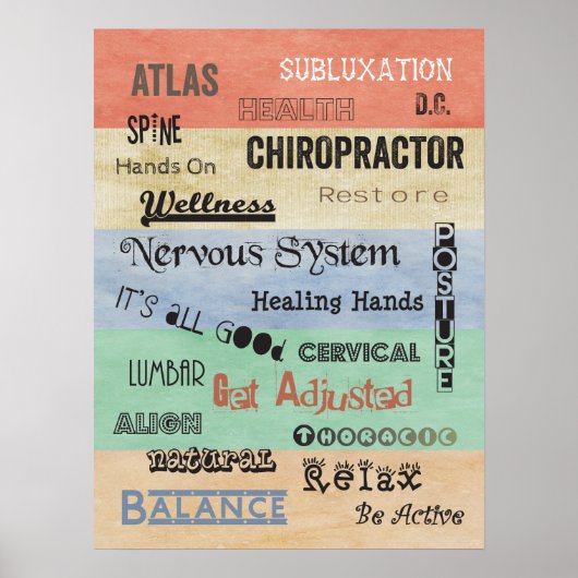 Poster du bureau des mots chiropratiques (Devant)